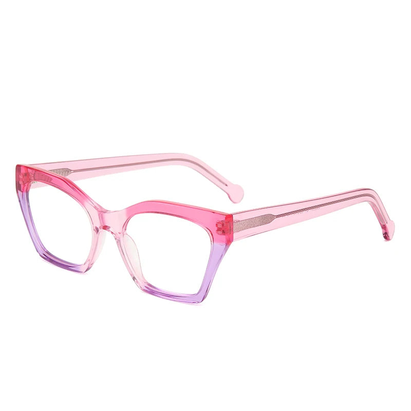 Colorful Transparent Acetate Eyeglasses Women Square Handmade Splicing Glasses Frames Optical Prescription Spectacles VA6007