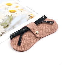Load image into Gallery viewer, Convenient Anti Pressure PU Leather Sunglasses Storage Bag Spectacle Case Glasses Case Protective Cover Hanging Eyewear Holder