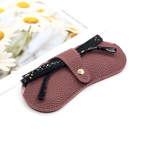 Convenient Anti Pressure PU Leather Sunglasses Storage Bag Spectacle Case Glasses Case Protective Cover Hanging Eyewear Holder