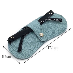Convenient Anti Pressure PU Leather Sunglasses Storage Bag Spectacle Case Glasses Case Protective Cover Hanging Eyewear Holder