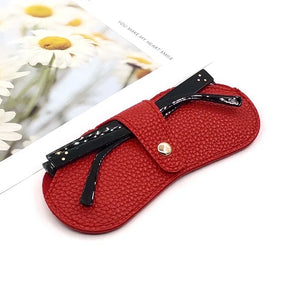 Convenient Anti Pressure PU Leather Sunglasses Storage Bag Spectacle Case Glasses Case Protective Cover Hanging Eyewear Holder