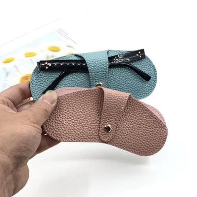 Convenient Anti Pressure PU Leather Sunglasses Storage Bag Spectacle Case Glasses Case Protective Cover Hanging Eyewear Holder