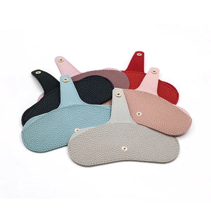 Convenient Anti Pressure PU Leather Sunglasses Storage Bag Spectacle Case Glasses Case Protective Cover Hanging Eyewear Holder