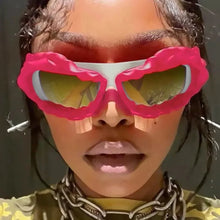 Carica l'immagine nel visualizzatore di Gallery, Cool Futuristic Sunglasses Women Brand Design Irregular Candy Colors Hip Hop Sunglasses Girl Y2K Steampunk 2000'S Goggle
