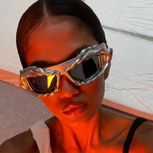 Carica l'immagine nel visualizzatore di Gallery, Cool Futuristic Sunglasses Women Brand Design Irregular Candy Colors Hip Hop Sunglasses Girl Y2K Steampunk 2000'S Goggle