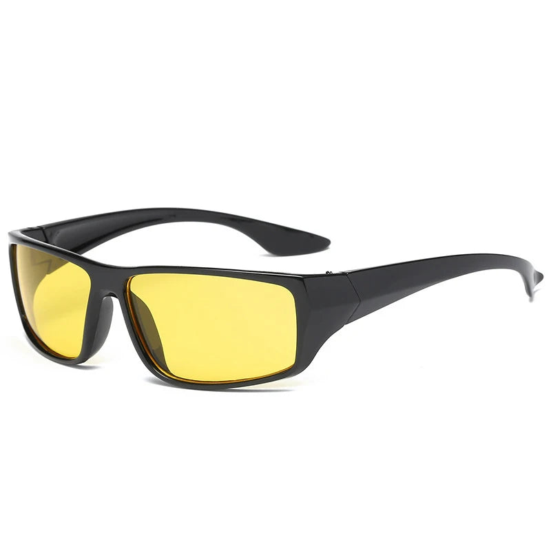 Cycling Sunglasses Women and Men Driving Goggles UV400 Outdoor Sports Hiking Sunglasses Anti-Glare Yellow Night Driving Glasses