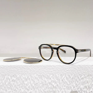 DB High Street Round Flip Sunglasses Men Classical Acetate Handmade Designer Eyeglasses Luxury Brand Original Women Eyewear