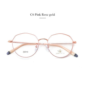 DESIGN Men Titanium Alloy Glasses Frame Women Round Eyewear  Male  Ultralight Eye Myopia Prescription Eyeglasses