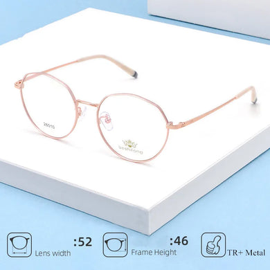 DESIGN Men Titanium Alloy Glasses Frame Women Round Eyewear  Male  Ultralight Eye Myopia Prescription Eyeglasses