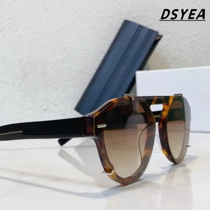 DION Luxury Brand  Acetate Fiber Pilot Men's Sunglasses  Futurism Glasses High Quality Women Hot Style Oval Eyeglasses