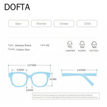 Load image into Gallery viewer, DOFTA Myopia Glasses Frame Men Ultralight Carbon Fiber Square Optical Eyeglasses Frame Women Male Prescription Eye Glasses 5271