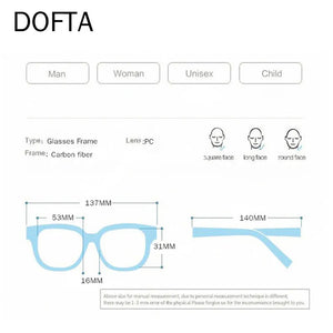 DOFTA Myopia Glasses Frame Men Ultralight Carbon Fiber Square Optical Eyeglasses Frame Women Male Prescription Eye Glasses 5271