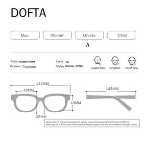 DOFTA Titanium Glasses Frame Men Vintage Round Myopia Optical Prescription Eyeglasses Women  Retro Eyewear 5503