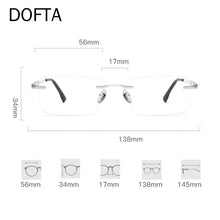 Load image into Gallery viewer, DOFTA Titanium Rimless Glasses Frame Men Square Prescription Frameless Eyeglasses Women Optical  Eyewear 5882