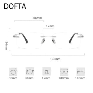 DOFTA Titanium Rimless Glasses Frame Men Square Prescription Frameless Eyeglasses Women Optical  Eyewear 5882