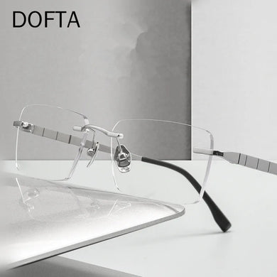 DOFTA Titanium Rimless Glasses Frame Men Square Prescription Frameless Eyeglasses Women Optical  Eyewear 5882