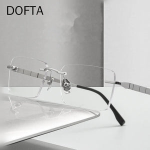 DOFTA Titanium Rimless Glasses Frame Men Square Prescription Frameless Eyeglasses Women Optical  Eyewear 5882