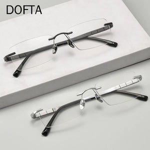 DOFTA Titanium Rimless Glasses Frame Men Square Prescription Frameless Eyeglasses Women Optical  Eyewear 5882