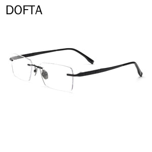 DOFTA Titanium Rimless Glasses Frame Men Square Prescription Frameless Eyeglasses Women Optical  Eyewear 5882