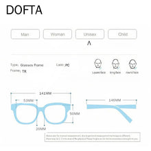 Load image into Gallery viewer, DOFTA Vintage Glasses Grame Women Ultralight TR 90 Optical Glasses Frame Men Myopia Prescription Eyeglasses Computer Glasse 5295