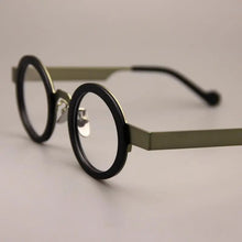 Carica l&#39;immagine nel visualizzatore di Gallery, DSV06 produttore giapponese di qualità montatura per occhiali miopia con montatura rotonda retrò, specchio a luce piatta in metallo artistico maschile e femminile