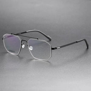 Demark Screwless Double-beam Glasses Frame Men Women Titanium Myopia Spectacle Optical Eyeglasses Square Prescription Eyewear