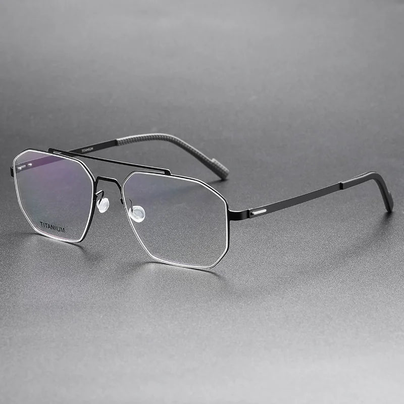 Demark Screwless Double-beam Glasses Frame Men Women Titanium Myopia Spectacle Optical Eyeglasses Square Prescription Eyewear