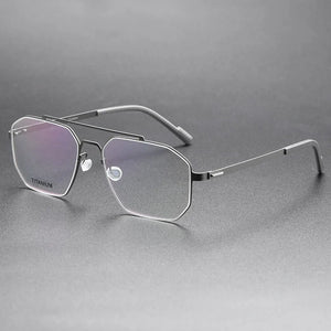 Demark Screwless Double-beam Glasses Frame Men Women Titanium Myopia Spectacle Optical Eyeglasses Square Prescription Eyewear