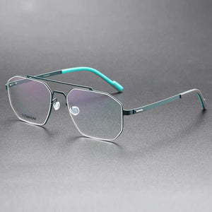 Demark Screwless Double-beam Glasses Frame Men Women Titanium Myopia Spectacle Optical Eyeglasses Square Prescription Eyewear