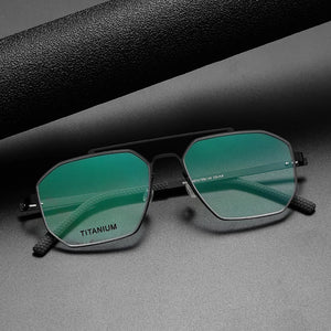 Demark Screwless Double-beam Glasses Frame Men Women Titanium Myopia Spectacle Optical Eyeglasses Square Prescription Eyewear