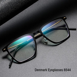 Denmark 6554 Square Myopia Reading Titanium Glasses Frames Men Women Eyeglasses Ultra-light Prescription Gafas Eyewear De Oculos