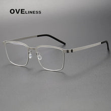 Load image into Gallery viewer, Denmark Berlin Eyewear Prescription Eyeglasses Frame for Women Square Myopia Optical Super light pure Titanium Glasses Frame Men