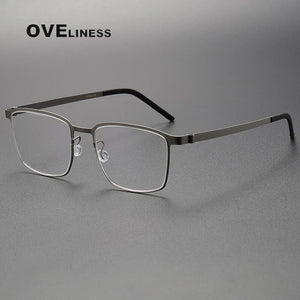 Denmark Berlin Eyewear Prescription Eyeglasses Frame for Women Square Myopia Optical Super light pure Titanium Glasses Frame Men
