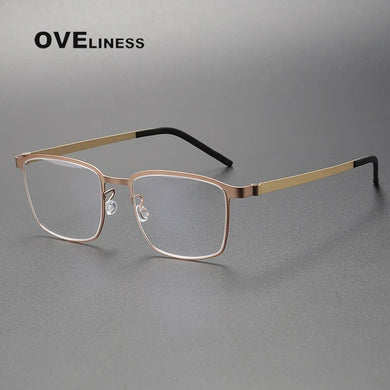 Denmark Berlin Eyewear Prescription Eyeglasses Frame for Women Square Myopia Optical Super light pure Titanium Glasses Frame Men
