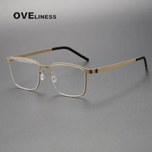 Load image into Gallery viewer, Denmark Berlin Eyewear Prescription Eyeglasses Frame for Women Square Myopia Optical Super light pure Titanium Glasses Frame Men