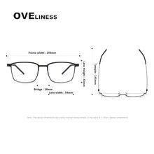 Load image into Gallery viewer, Denmark Berlin Eyewear Prescription Eyeglasses Frame for Women Square Myopia Optical Super light pure Titanium Glasses Frame Men