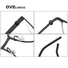 Load image into Gallery viewer, Denmark Berlin Eyewear Prescription Eyeglasses Frame for Women Square Myopia Optical Super light pure Titanium Glasses Frame Men