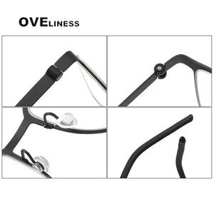 Denmark Berlin Eyewear Prescription Eyeglasses Frame for Women Square Myopia Optical Super light pure Titanium Glasses Frame Men