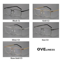 Load image into Gallery viewer, Denmark Berlin Eyewear Prescription Eyeglasses Frame for Women Square Myopia Optical Super light pure Titanium Glasses Frame Men