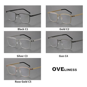 Denmark Berlin Eyewear Prescription Eyeglasses Frame for Women Square Myopia Optical Super light pure Titanium Glasses Frame Men