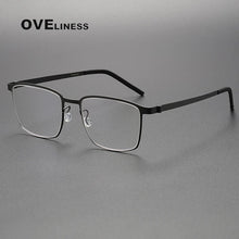 Load image into Gallery viewer, Denmark Berlin Eyewear Prescription Eyeglasses Frame for Women Square Myopia Optical Super light pure Titanium Glasses Frame Men