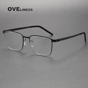 Denmark Berlin Eyewear Prescription Eyeglasses Frame for Women Square Myopia Optical Super light pure Titanium Glasses Frame Men