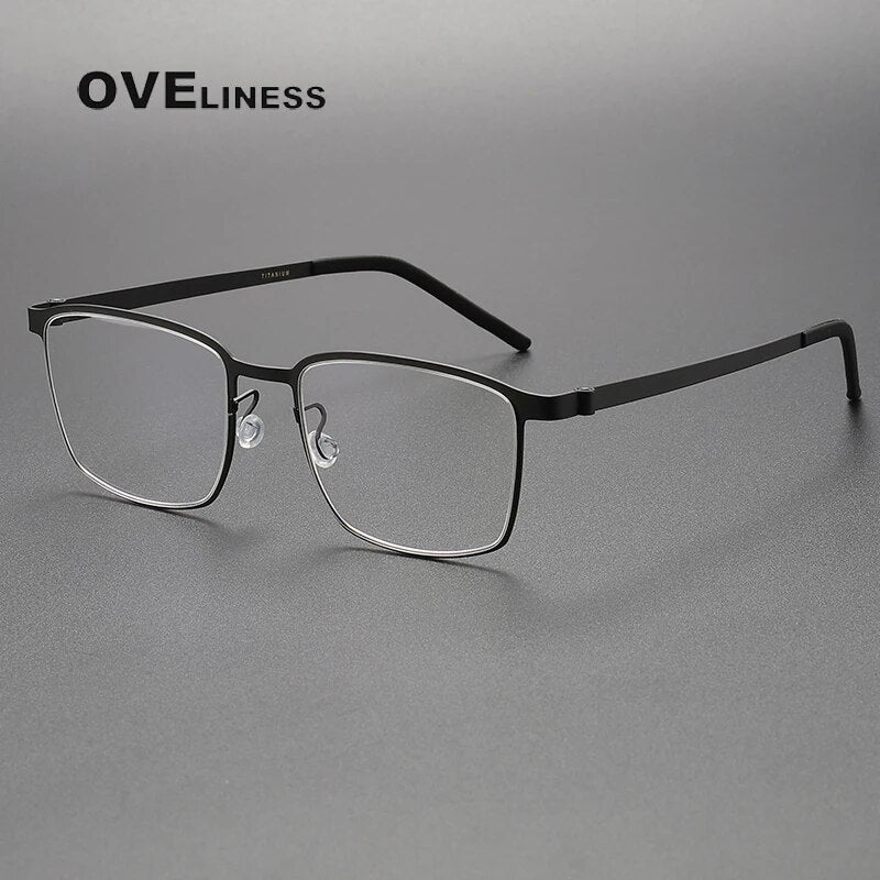 Denmark Berlin Eyewear Prescription Eyeglasses Frame for Women Square Myopia Optical Super light pure Titanium Glasses Frame Men