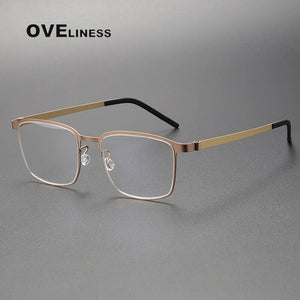 Denmark Berlin Eyewear Prescription Eyeglasses Frame for Women Square Myopia Optical Super light pure Titanium Glasses Frame Men