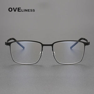 Denmark Berlin Eyewear Prescription Eyeglasses Frame for Women Square Myopia Optical Super light pure Titanium Glasses Frame Men
