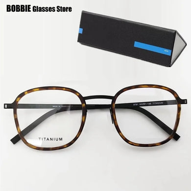 Denmark Brand 9781 Titanium Glasses Frame Ultralight Retro Oval Men Women Eyeglasses Eyewear Prescription Optical Oculos De Grau