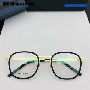 Denmark Brand 9781 Titanium Glasses Frame Ultralight Retro Oval Men Women Eyeglasses Eyewear Prescription Optical Oculos De Grau