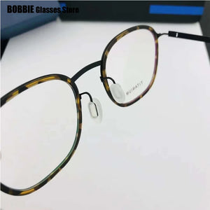 Denmark Brand 9781 Titanium Glasses Frame Ultralight Retro Oval Men Women Eyeglasses Eyewear Prescription Optical Oculos De Grau