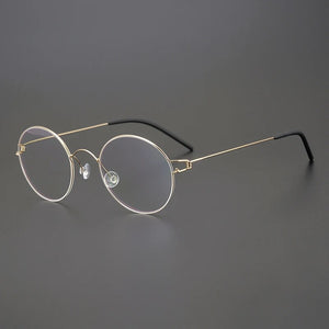 Denmark Brand Designer Screwless Eyeglasses Retro Round Wire Titanium Alloy Glasses Frame Ultralight Men Women Myopia Eyewear