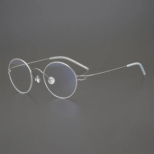 Denmark Brand Designer Screwless Eyeglasses Retro Round Wire Titanium Alloy Glasses Frame Ultralight Men Women Myopia Eyewear